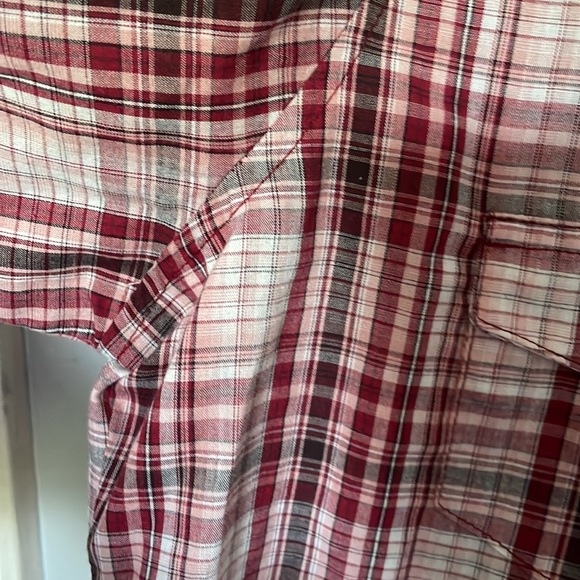 Wrancher by Wrangler Plaid Red and White Long Sleeve Button Up Size Medi… - Picture 5 of 7